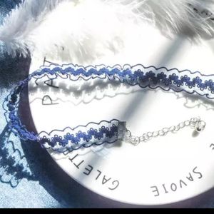 Blue lace floral Choker necklace